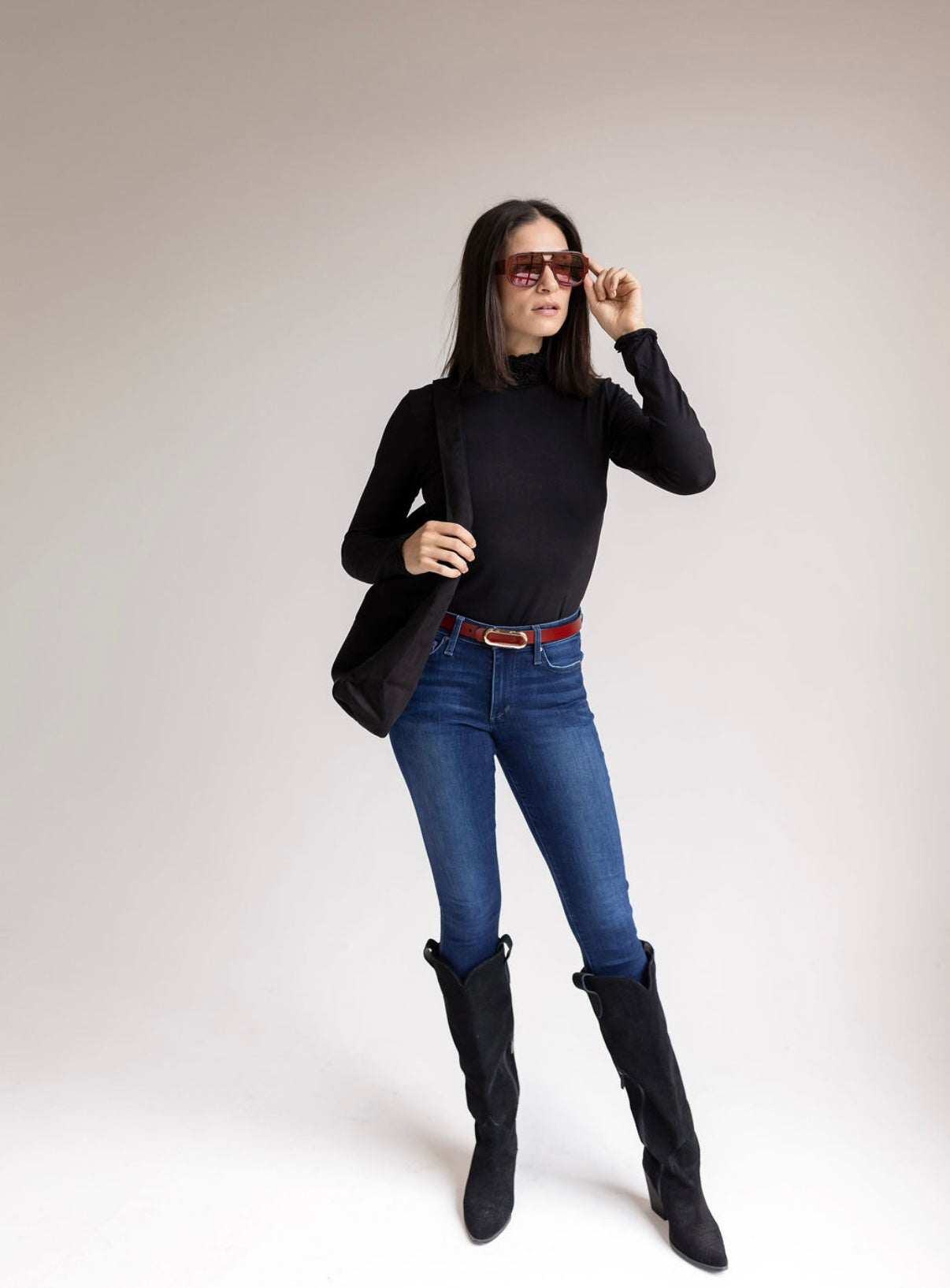 Ruffle Turtleneck Top