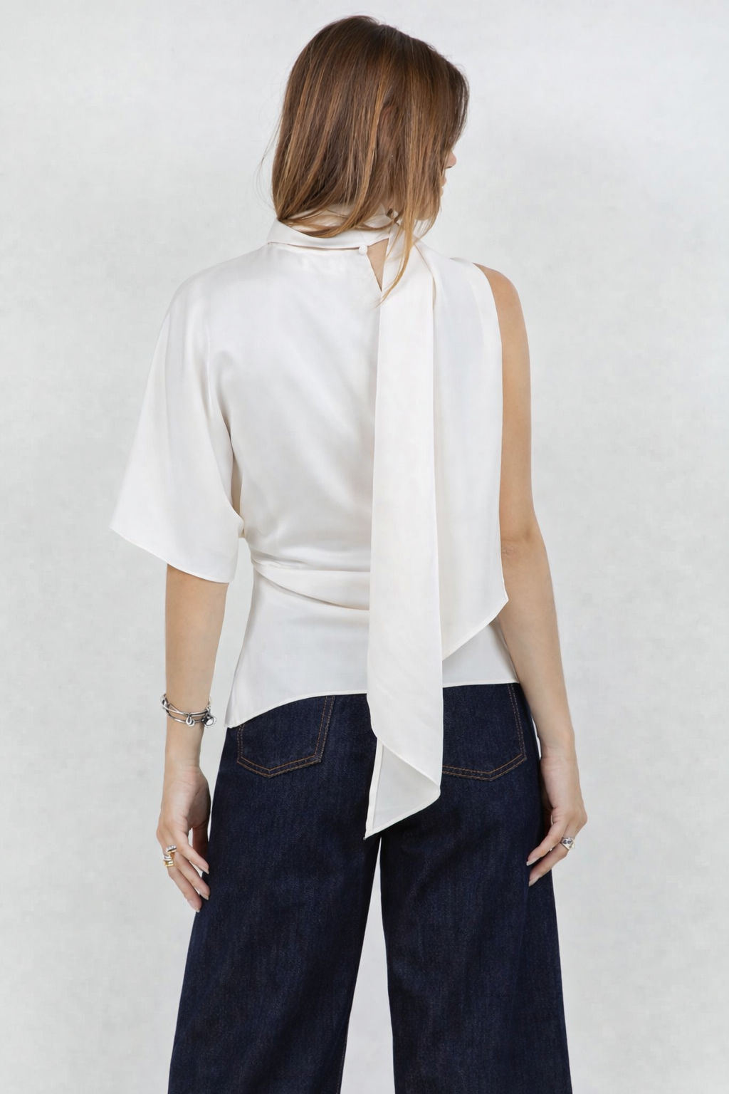 One shoulder Asymmetrical Sash Top