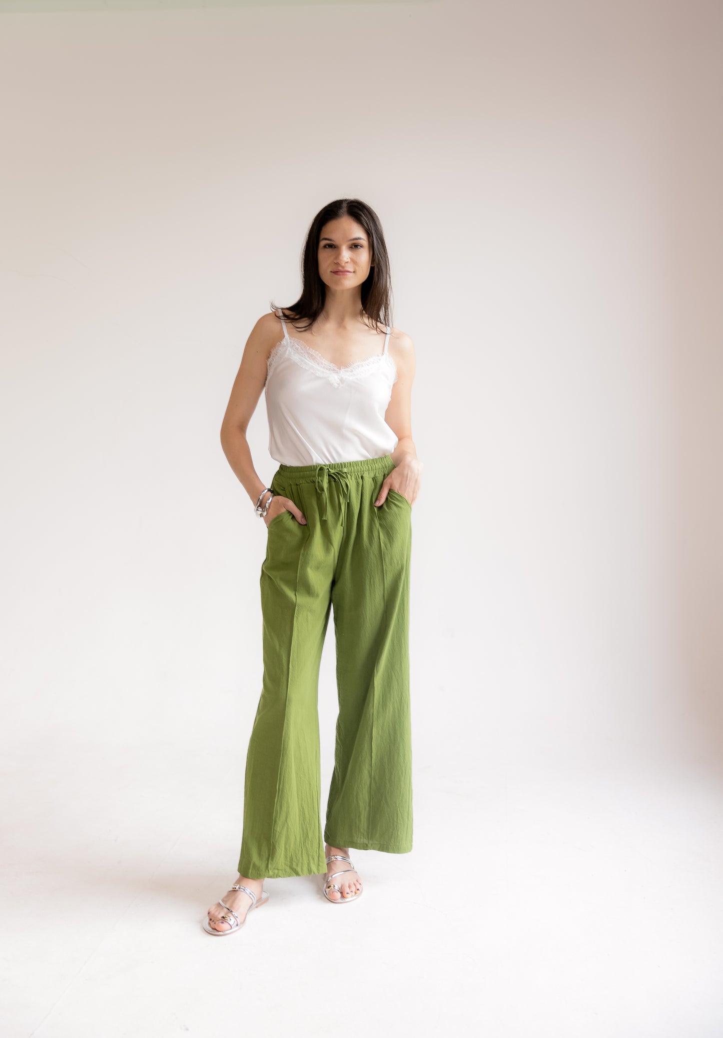 Wide-leg Drawstring Trousers
