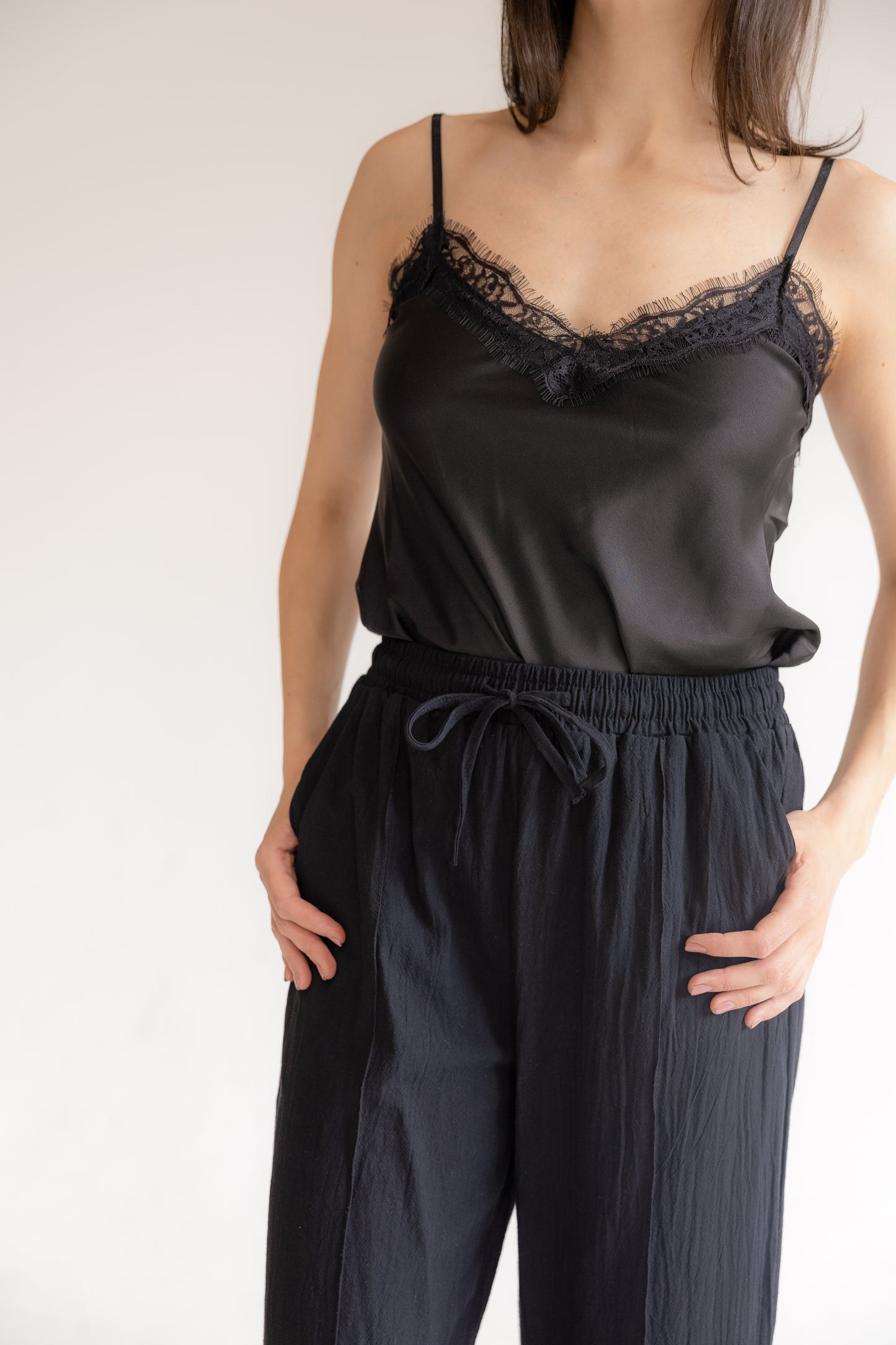 Wide-leg Drawstring Trousers