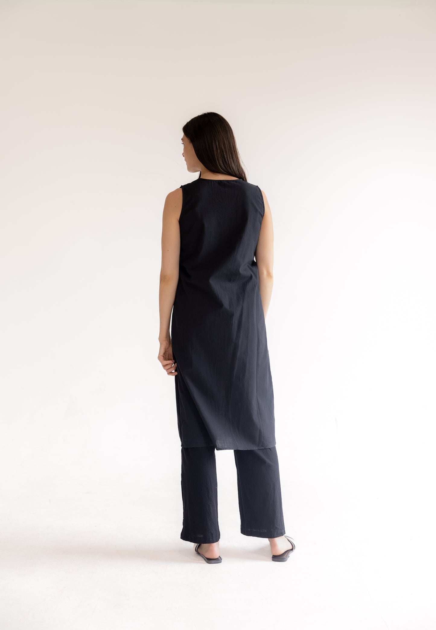 Sleeveless Split-Side V-neck Top