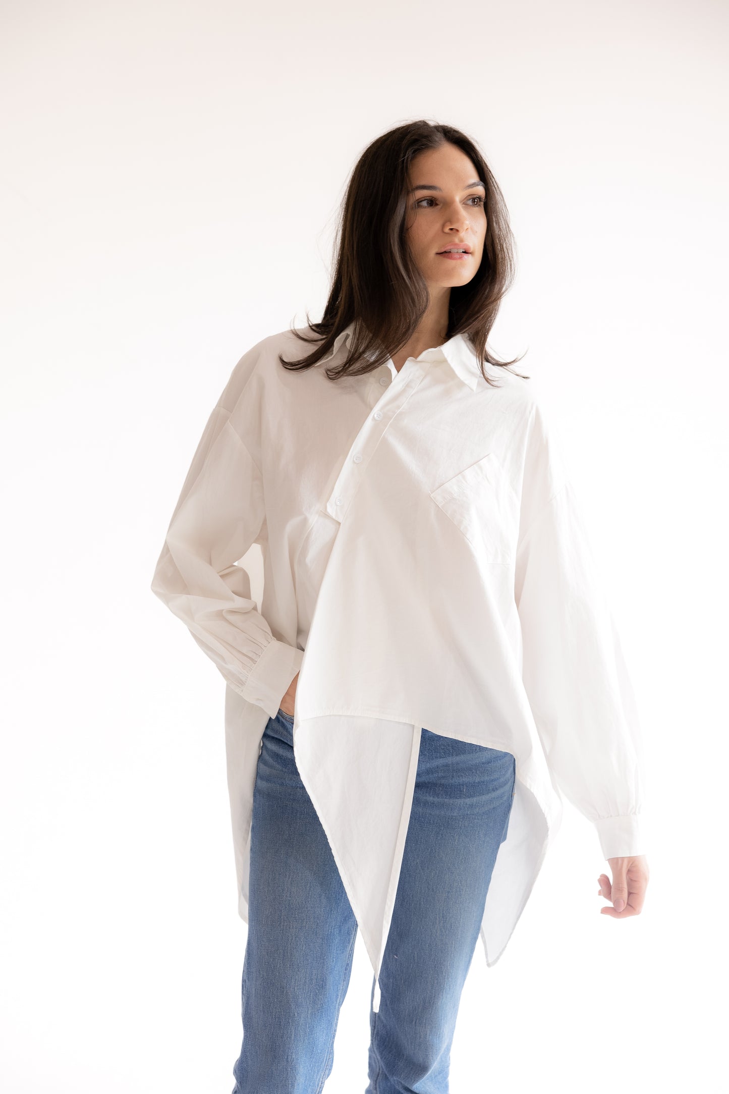 Asymmetric Button-down shirt