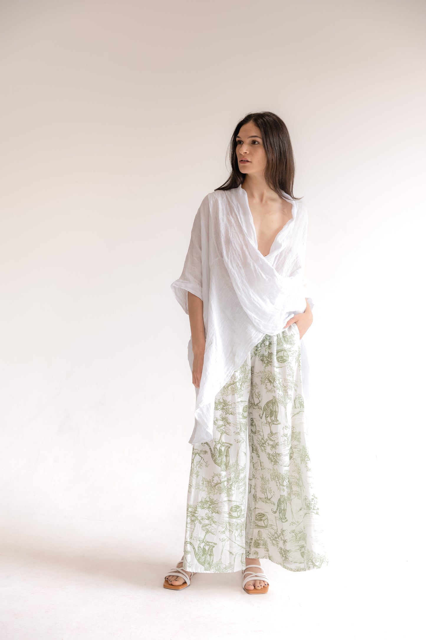 Linen Printed Trousers