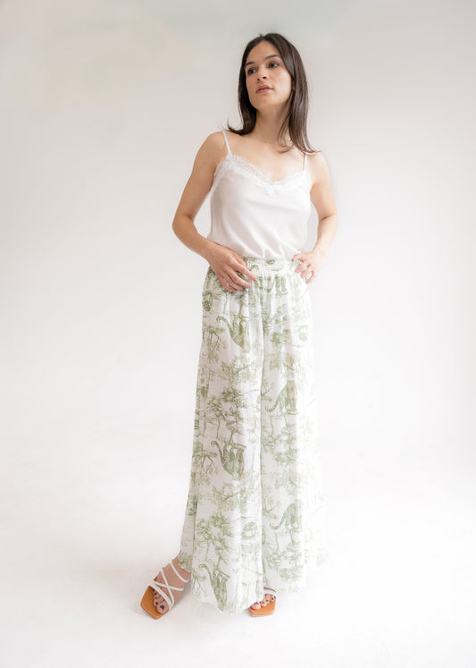 Linen Printed Trousers