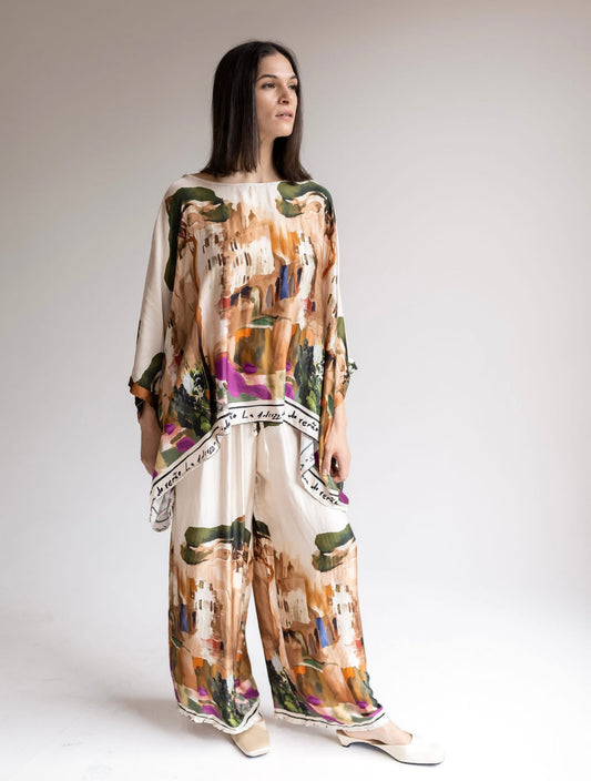 Multi-color Wide leg Trousers