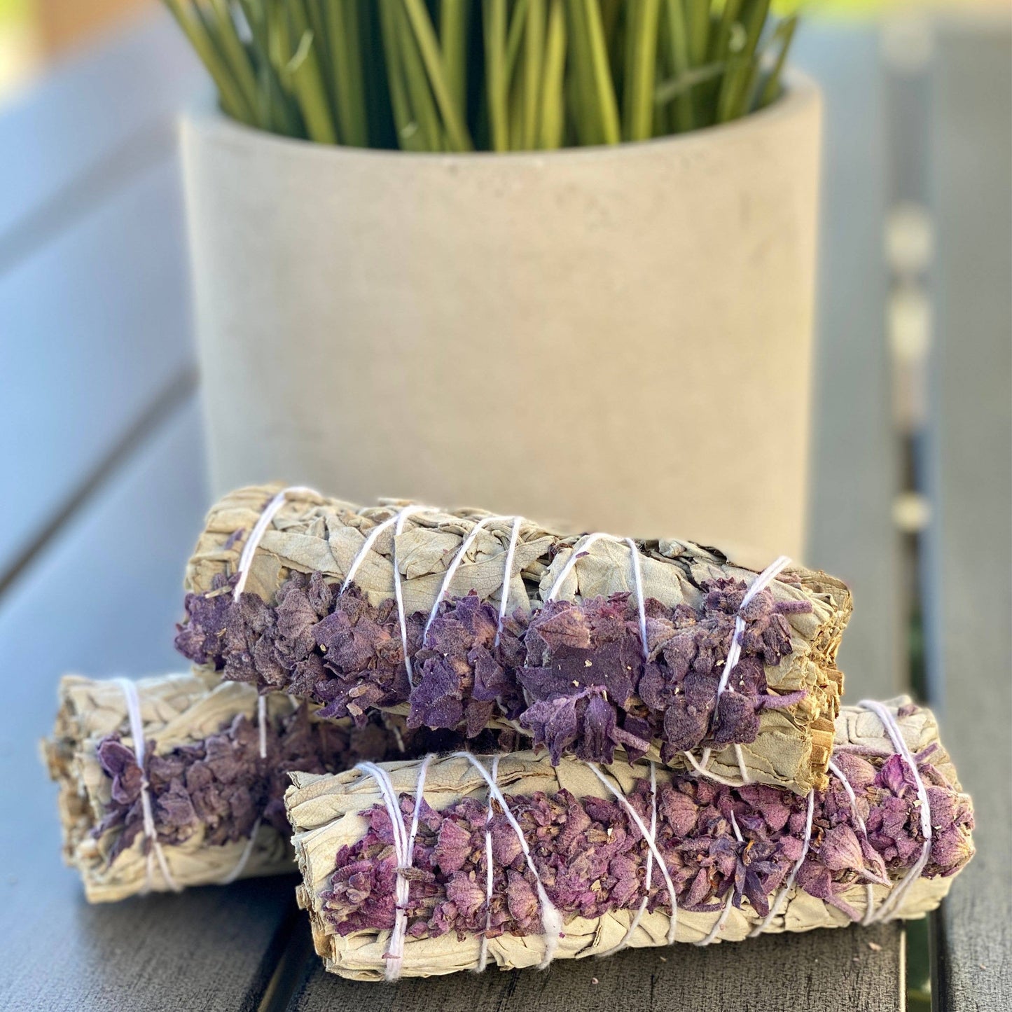 White Sage with Dried Lavender Smudge Sticks in Bulk