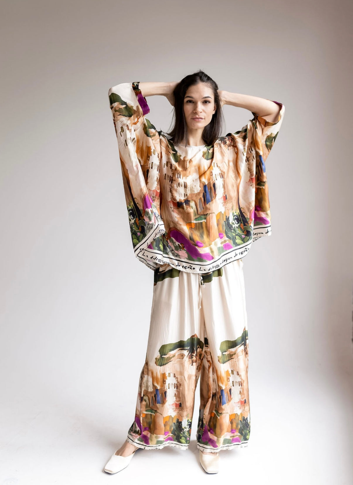 Multi-color Wide leg Trousers