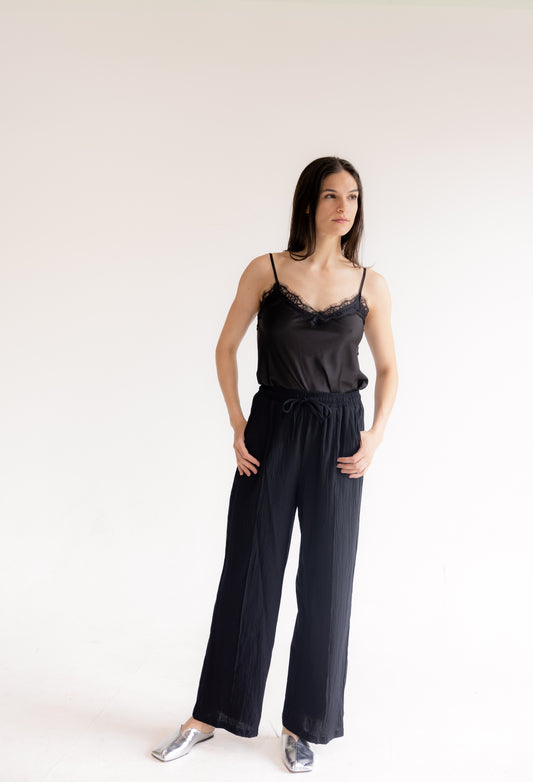 Wide-leg Drawstring Trousers