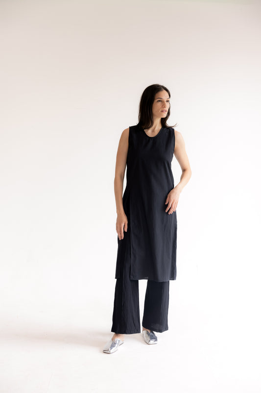Sleeveless Split-Side V-neck Top